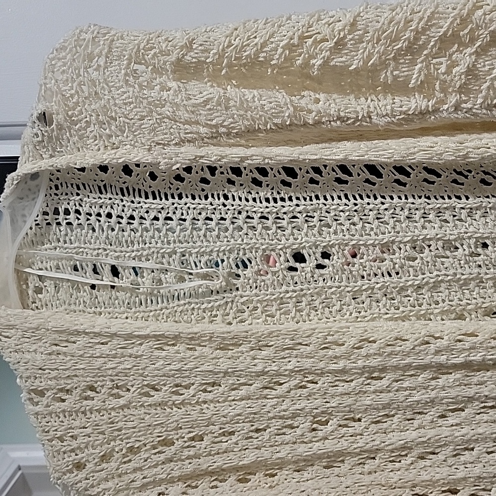 Kimono from American Eagle. Cream color. Very cute for layering.